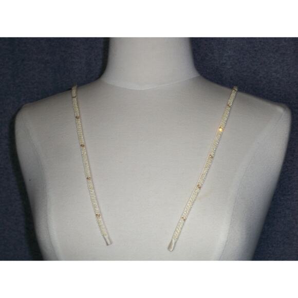 Pair Attachable Bridal Straps, Spaghetti Bridal Beaded shoulders satin strap - Picture 3 of 5